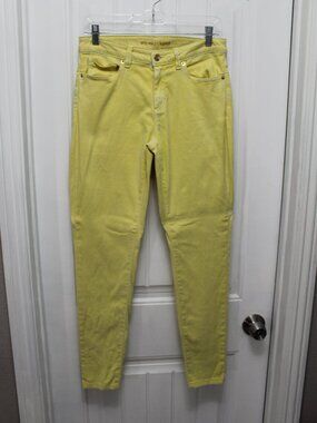 Michael Kors Women’s Yellow Izzy Skinny Mid Rise Stretch Jeans Size 6 (24-9)